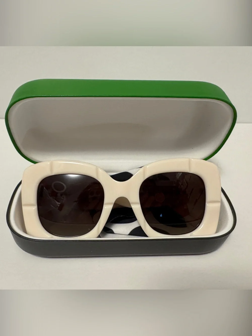 kate spade Hello Sunshine Ivory Square Sunglasses with Dark Lenses